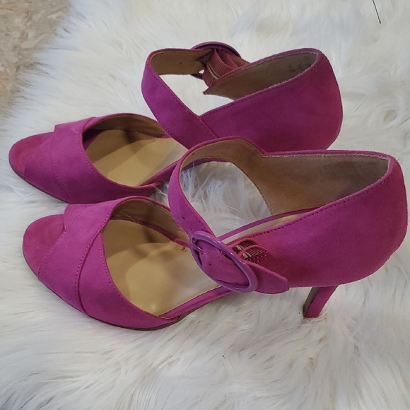 Naturalizer Pink Fucha Strappy Heels Shoes - Picture 10 of 14
